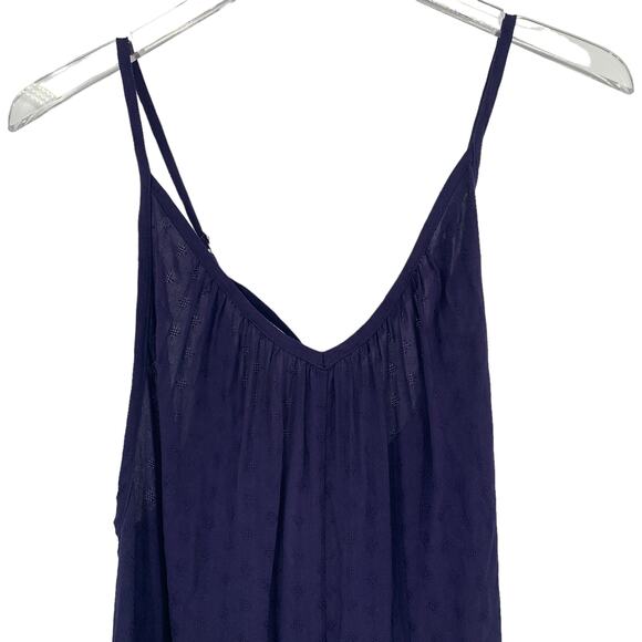 2/$30 FORTUNE Swimwear Jumpsuit Size S Mirabelle Curved Hem Cropped Navy NEW - Picture 3 of 6